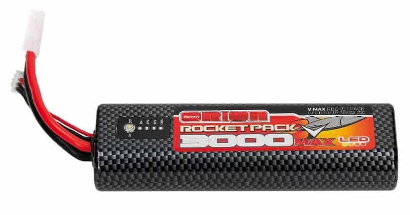Rocket Pack V-Max LiPo 3000 55C Round (LED, 7.6V, 2S, Tamiya)