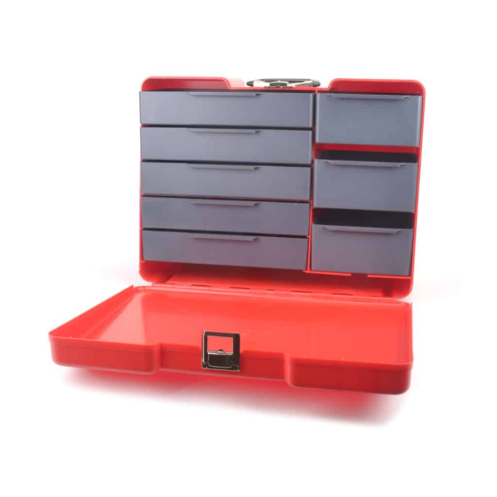 CORE RC POLYBUTLER PIT BOX - RED - JBracing