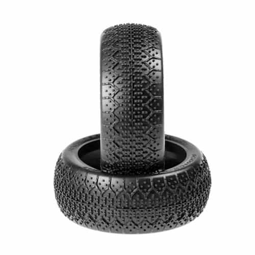 JConcepts JCO3047-12 3D's Pre-Mounted 1/8th Buggy Tires (2) (White) (Green)