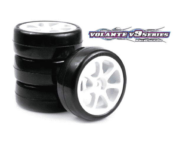 VOLANTE V9X 36R 1/10 TC Rubber Tire Pre-glued 4pcs [Seven Spoke Wheel]