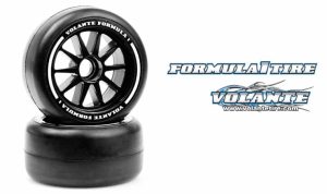 VOLANTE F1 Front Rubber Slick Tires Soft Compound Preglued (YELLOW)