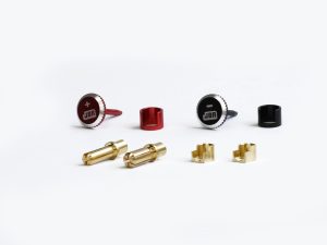 Lockdown Heatsink Bullet Plug Grips with 5mm Bullets (Black/Red)