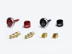 Lockdown Heatsink Bullet Plug Grips with 4-5mm Bullets (Black/Red)