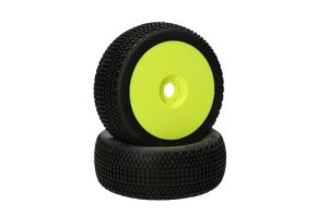HB RACING HB Gridlock V2 Mounted Tire (Pink/Yellow Wheel/1:8 Buggy)